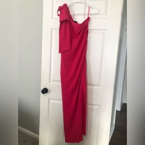 Women's Summer One Shoulder Long Formal Sleeveless Ruched Bodycon Slit Maxi